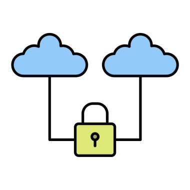 bulut hesaplama güvenlik sistemi vektör çizimi