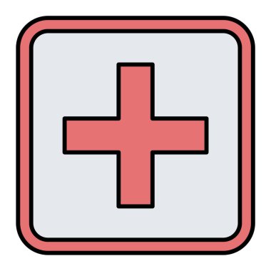 Hastane çapraz ikon vektör illüstrasyonu