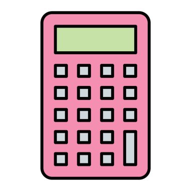 Hesap makinesi simgesi. Matematik makinesi vektörünün basit bir çizimi. izole tasarım.