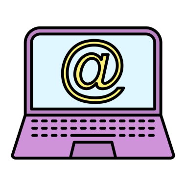 İleti e- posta vektör illüstrasyon tasarımlı dizüstü bilgisayar