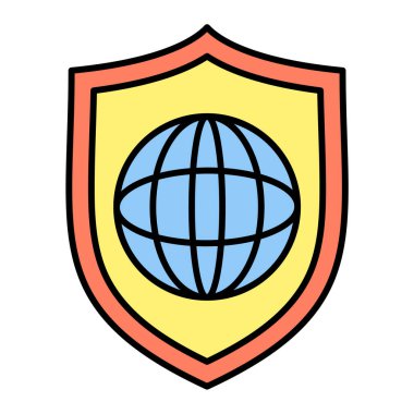 asma kilit ikon vektör illüstrasyon tasarımı ile kalkan