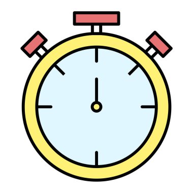 Kronometre simgesi. ana hatlı kronometre vektör resimleme sembolü