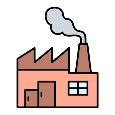 Fabrika binası ikon vektör çizimi tasarımı