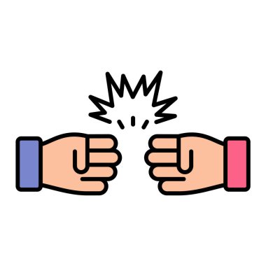 Yumruk hareketi, vektör çizimi