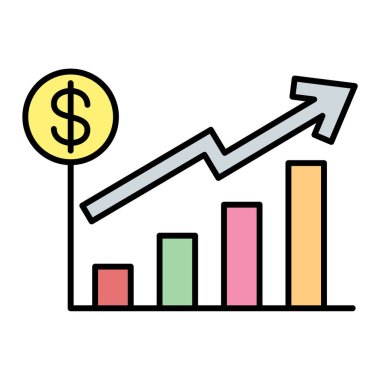 finansal büyüme grafik vektörü çizimi
