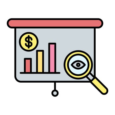 iş ve finans çizgisi simgesi, vektör illüstrasyonu