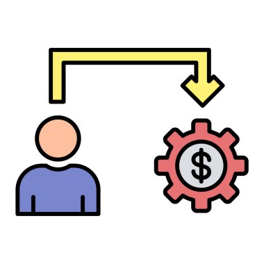İş ve finans sektörü simgesi. vektör illüstrasyonu