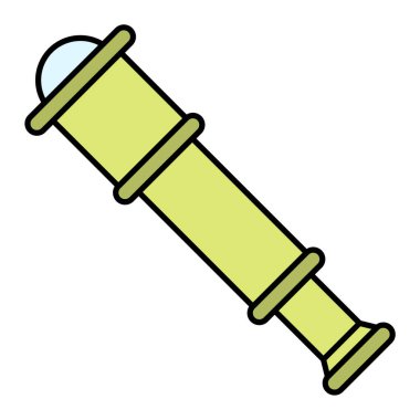 Teleskop simgesi. Web için basit dürbün vektör simgeleri çizimi