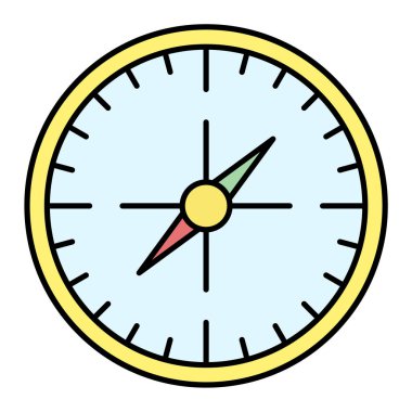 pusula simgesi. Web tasarımı için navigasyon vektör sembolünün düz çizimi