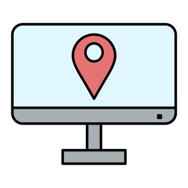 gps navigasyon konumu ikon vektör illüstrasyon tasarımı