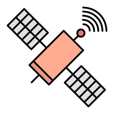 uydu anten simgesi, vektör illüstrasyonu