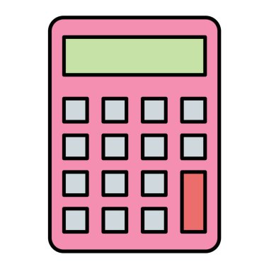 Hesap makinesi simgesi. Matematik vektörünün basit bir gösterimi. izole edilmiş çizim