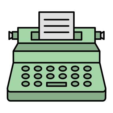 Metin ve yazma vektörü illüstrasyon grafik tasarımlı daktilo