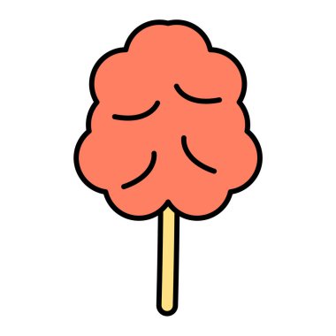 tek bir ağaç ikonu vektör illüstrasyonunun tatlı ve dostane çizgi biçimi