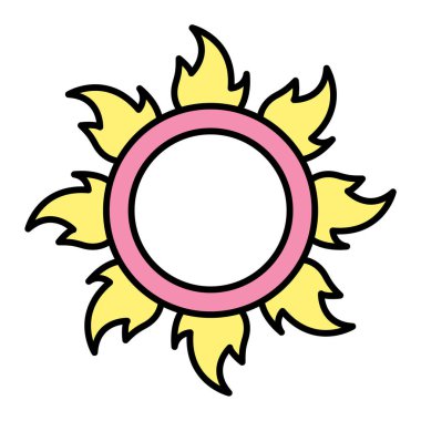 Güneş ve bir yıldız ikonu. vektör çizimi tasarımı