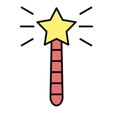 Yıldız vektör illüstrasyonlu sihirli değnek