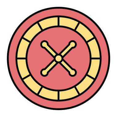 Kumarhane ruleti ikonu. Web için kader vektör simgelerinin özet çizimi