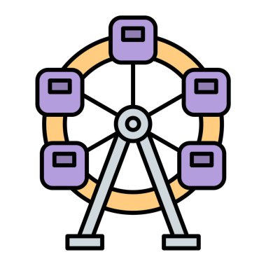 Dönme dolap ikonu. Web için robot vektör simgelerinin özet çizimi
