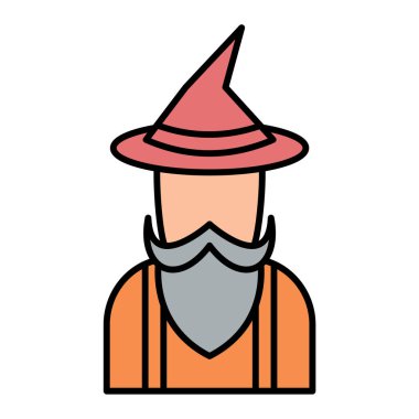 Şapkalı ve sakallı adam vektör çizimi