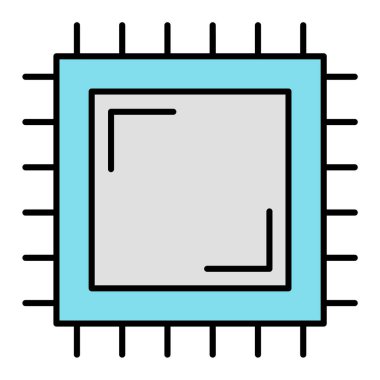 İşlemci. Web simgesi basit illüstrasyon