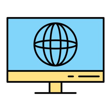 Monitör. Web simgesi basit illüstrasyon