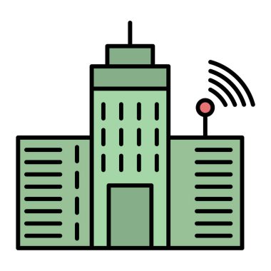 şehir binası simgesi, vektör illüstrasyonu