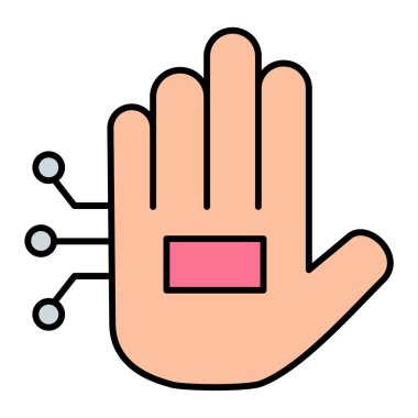 Dur işareti simgesiyle el. vektör illüstrasyonu