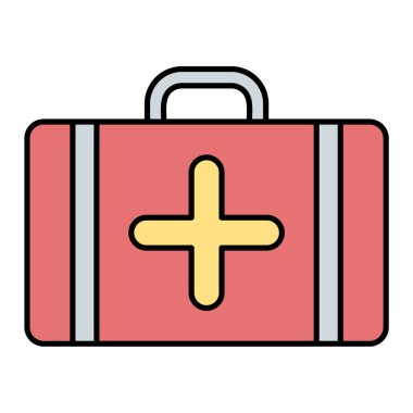 İlk yardım kiti simgesi vektör illüstrasyon grafik tasarımı