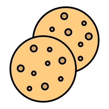 Kurabiye. Web simgesi basit illüstrasyon