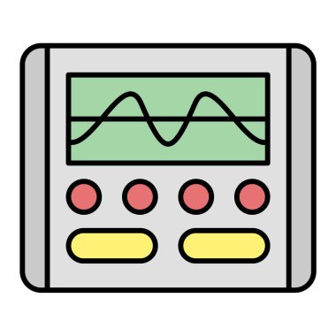 Video oyun konsolu simgesi. Ana hatlı aygıt aygıt vektörü ve doldurma biçimi. Yalnız tasarım. resimleme