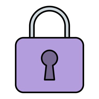 Asma kilit simgesi. Web için kilit vektör simgelerinin basit illüstrasyonu