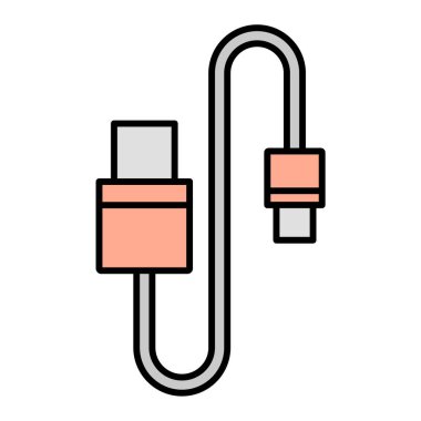 usb kablo simgesi vektör illüstrasyonu