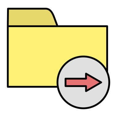 Belge simgesi içeren klasör. düz tasarım biçimi.