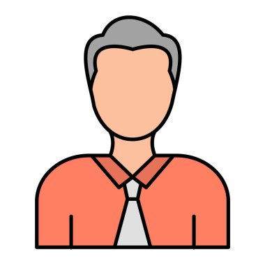 Adam avatar ikonu. Kişinin kullanıcı mesleği ve insanların teması. Yalnız tasarım. vektör illüstrasyonu