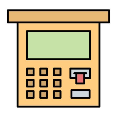 hesap makinesi düz simgesi, vektör illüstrasyonu