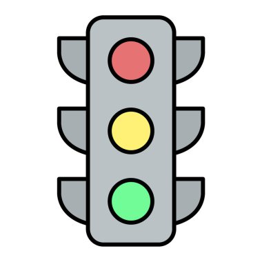 Trafik ışığı simgesi, vektör illüstrasyonu