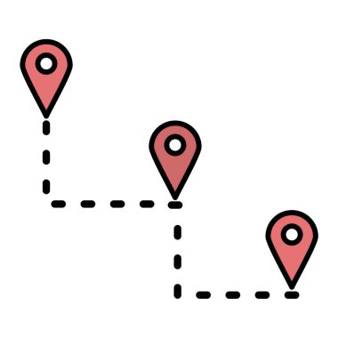 GPS vektör renk simgesi