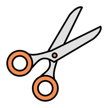 Makas simgesi. Web için makas vektör simgelerinin özet çizimi