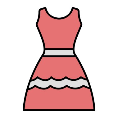 Kıyafet ikonu. Web için kıyafet vektör simgelerinin özet çizimi