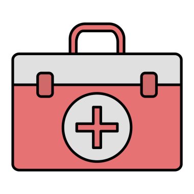 İlk yardım kiti simgesi vektör illüstrasyon grafik tasarımı