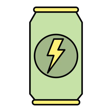 Yiyecek ve içecek sembolünün vektör çizimi. içecek ve enerji depolama simgesi koleksiyonu.