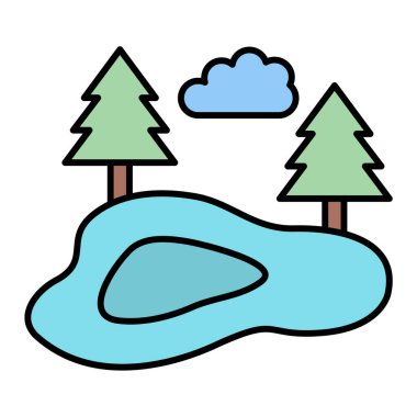 Orman ağaçları vektör illüstrasyonu