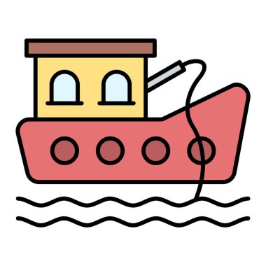 Gemi. Web simgesi basit illüstrasyon