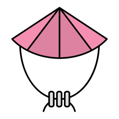 Çizgi film şapka simgesinin vektör illüstrasyonu