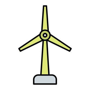 Rüzgar türbini ikonu. vektör illüstrasyonu