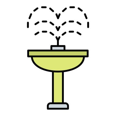 Su musluğu ikonu vektörü. İnce çizgi işareti. izole edilmiş sınır sembolü çizimi