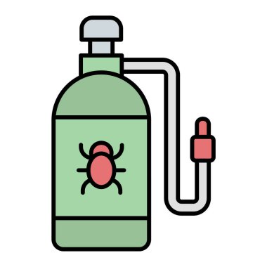 Gaz maskesi ikon vektörü. Taslak sprey şişesi tabelası. izole edilmiş sınır sembolü çizimi