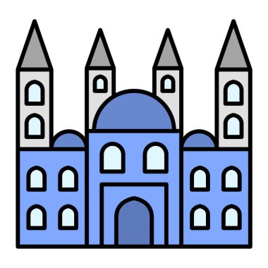 Kiliseye. Web simgesi vektör illüstrasyonu