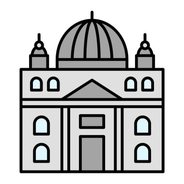 Katedral. Web simgesi vektör illüstrasyonu