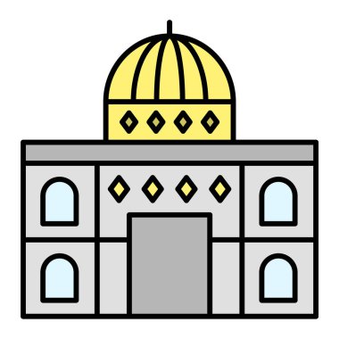 Kilise binası ikonu. Web için ev vektör simgelerinin özet çizimi